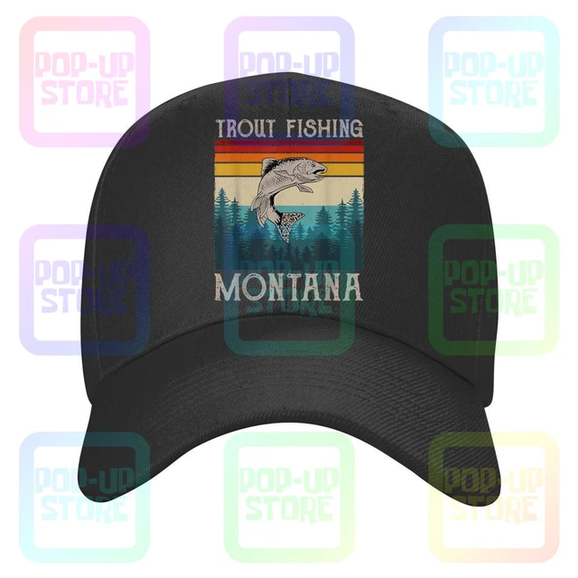 Vintage Trout Fishing Montana Design For A Trout Fisher Caps