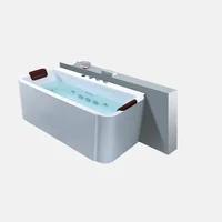 Cheap Custom Made Bathroom Soaking Tub Acrylic Skirt Side Plastic Portable Freestanding Bathtub for Adults 1