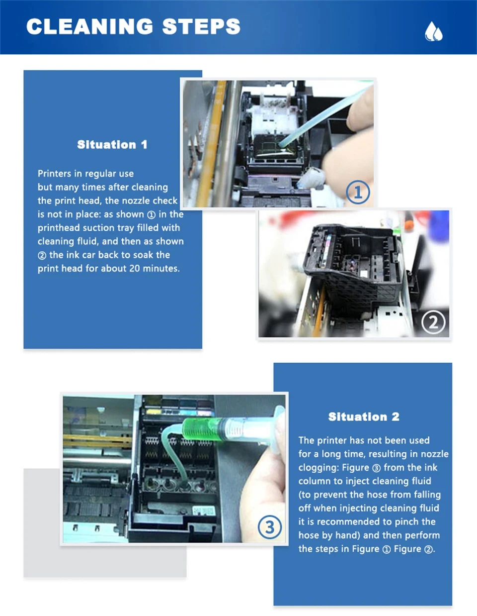 Description Picture 2 of item100ML Inkjet Printer Head Cleaning Kit Compatible With Epson Hp Brother Iconic Brand Nozzle & Printhead Cleaner For Printers