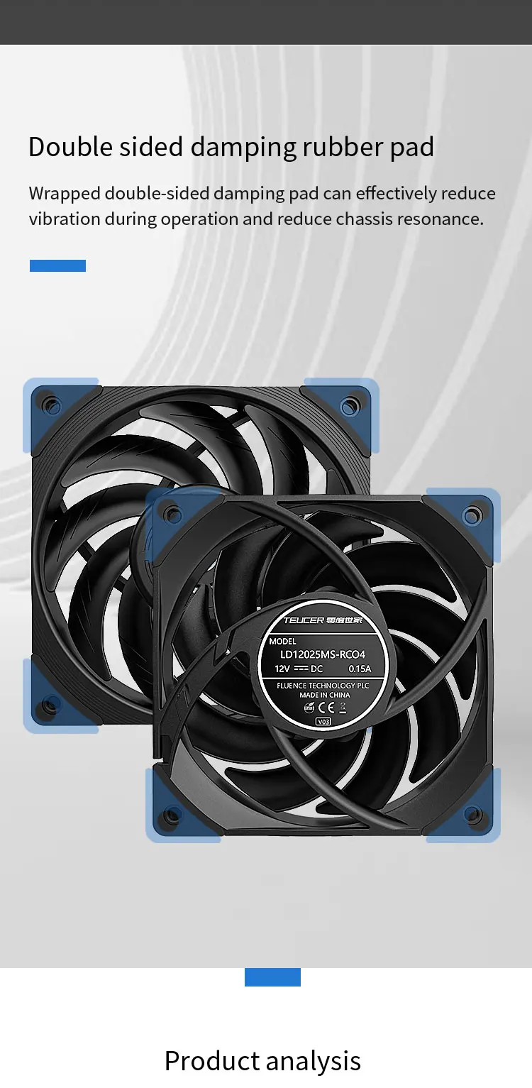 T30 Series PC Cooling Fan High Wind Pressure Performance Version Dynamic Balance