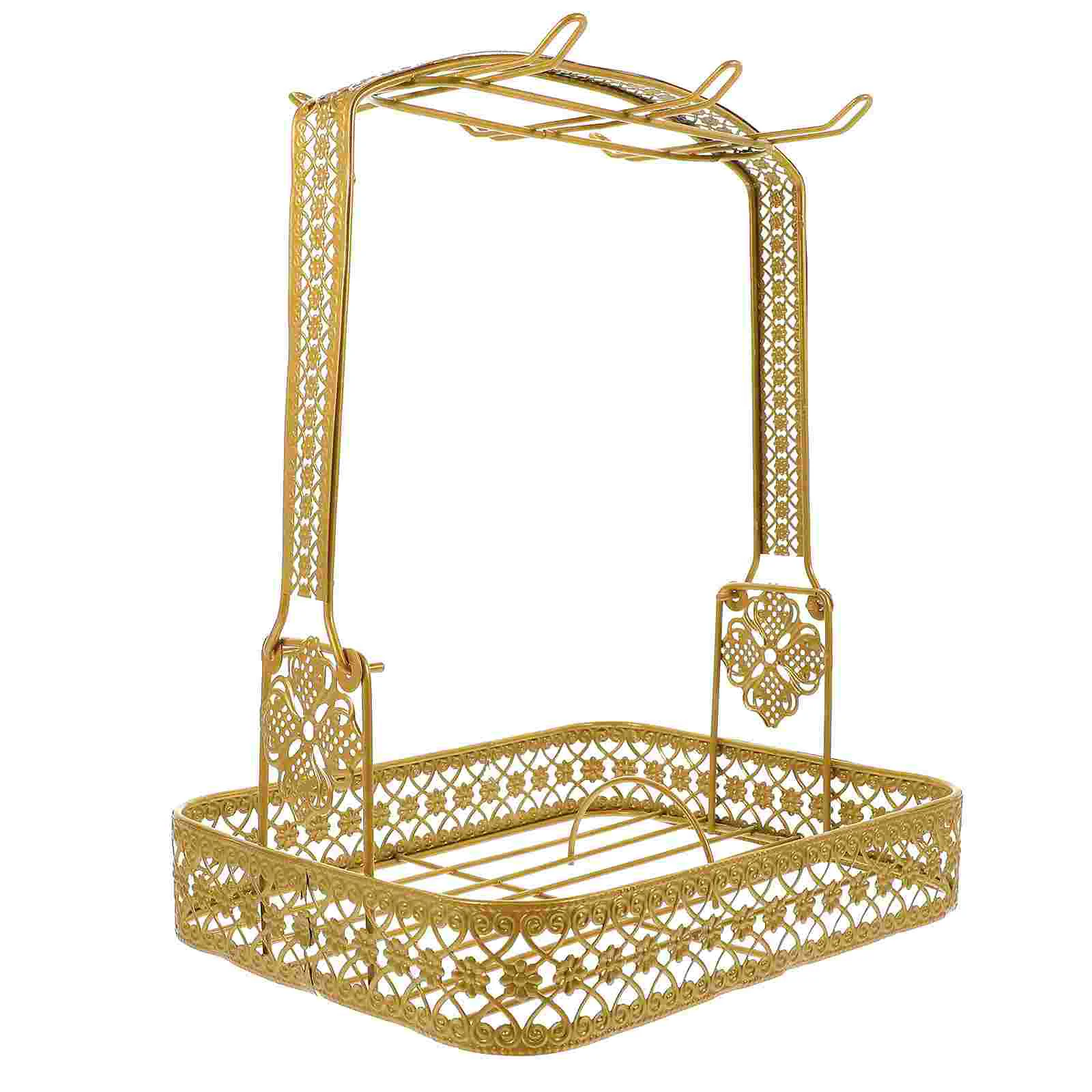 

Coffee Cup Holder Metal Saucer Mug China Display Stand Rack Iron Tea Holders Cabinet Dish Organizer