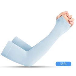 Unisex UV Protection Cooling Arm Sleeves with Thumb Hole - Summer Outdoor Sunblock Arm Covers (1Pair)