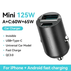 Joyroom 30W Dual - Port USB - C Fast Charging Mini Car Charger Adapter (125W USB Type - c)