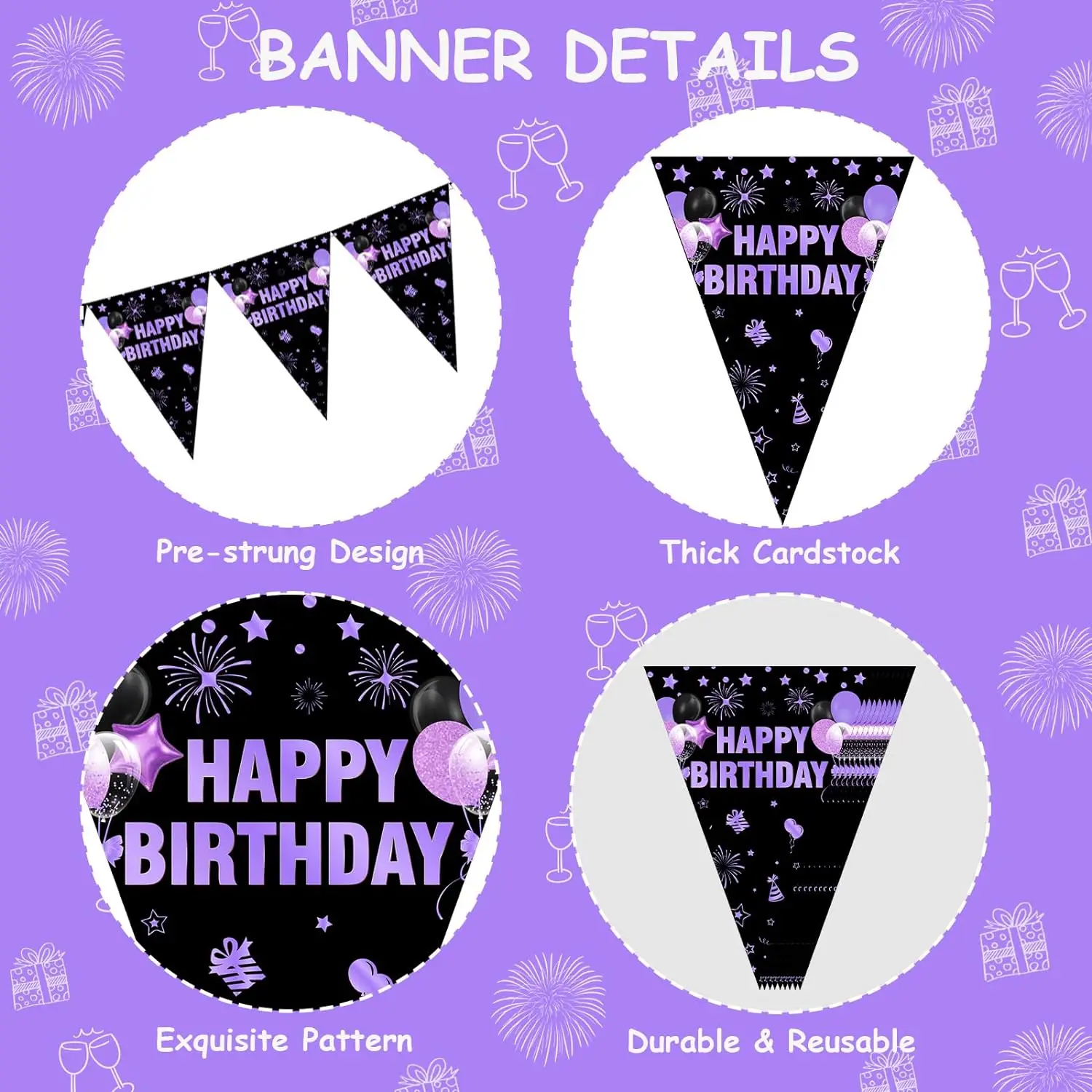 Koliphy Decorazione Per Striscione 16 Anni, Nero Argento 16 Anni Striscione Di Compleanno Sfondo Decorazione, Ragazzo Ragazza 16 Anni Compleanno - Foto 5