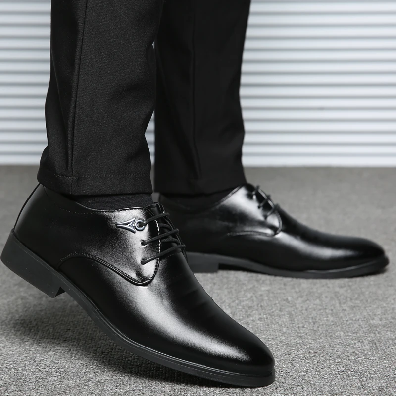 Leather Shoes for Men Luxury Formal Dress Male Plus Size Party Wedding Office Work Slip Business Casual Oxfords Loafers Fomer 6
