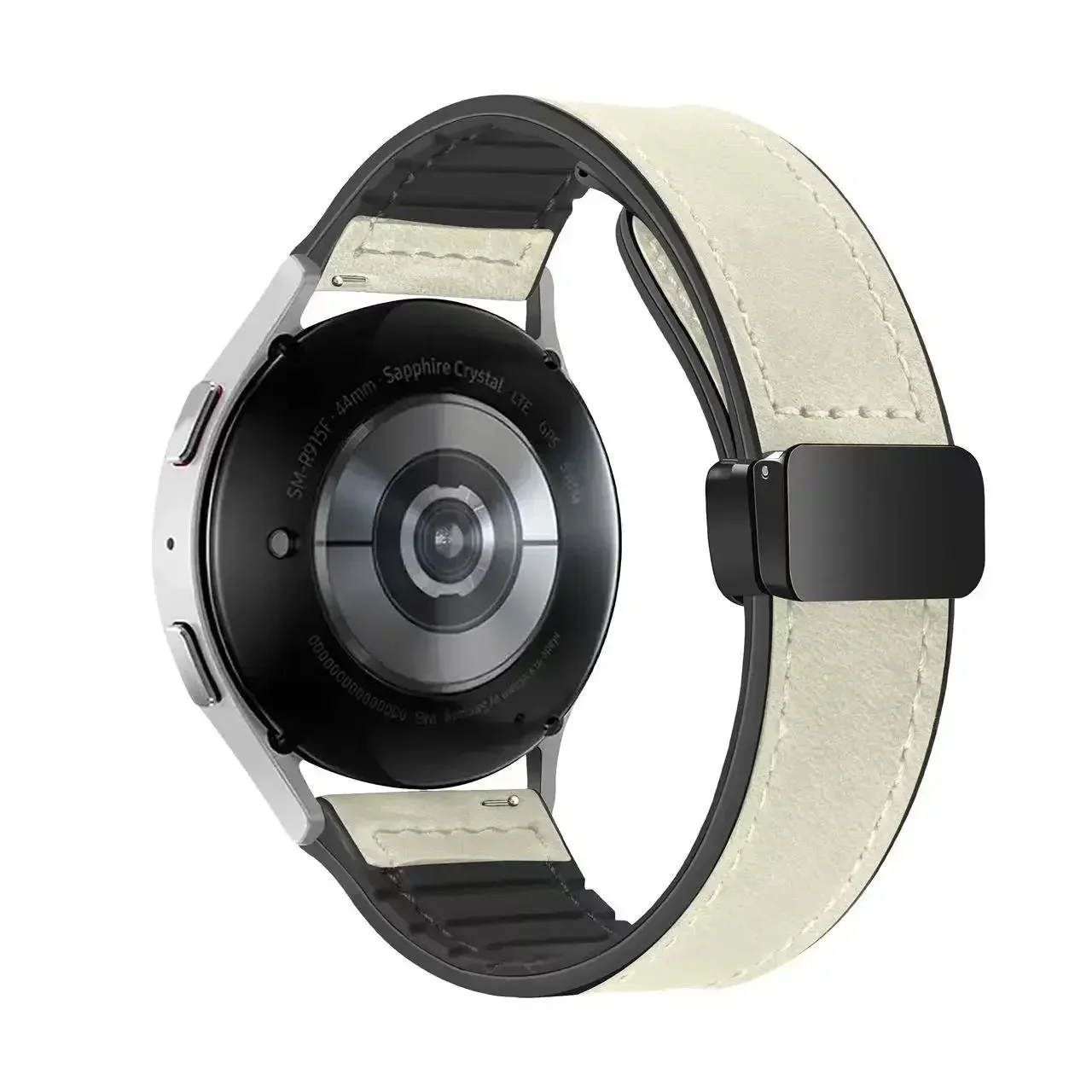 Premium Leather and Silicone Magnetic Watch Strap - 20mm/22mm