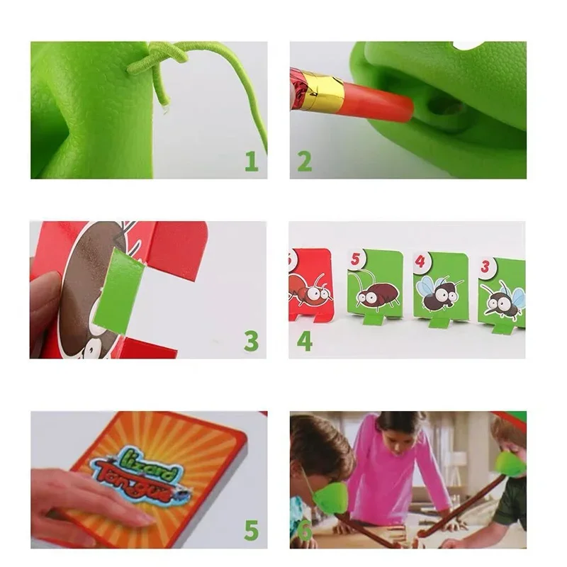 Frog Lizard Mask Wagging Tongue Lick Cards Board Games for Children Family Party Toys Antistress Funny Desktop Puzzle Game Toys 2