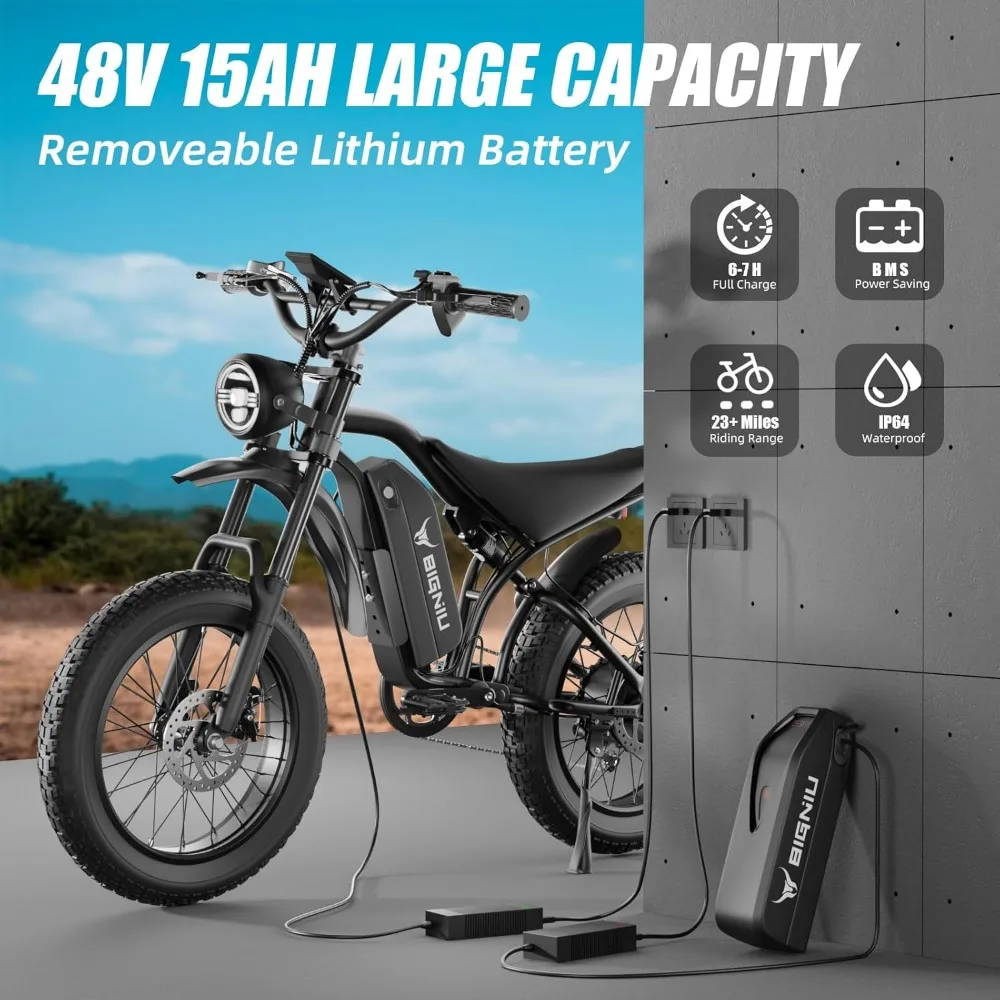 Electric Fat Tire Bike 1200W Motor – 48V Battery, 7-Speed, Dual Disc Brakes 3 Electric Fat Tire Bike 1200W Motor – 48V Battery, 7-Speed, Dual Disc Brakes - Image 3