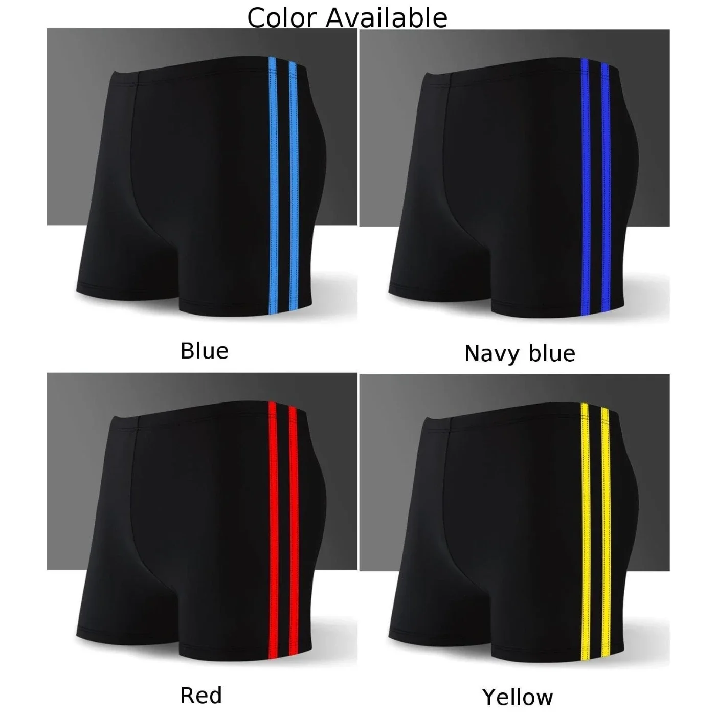 Male Swimwear Men Swimsuit Beachwear Board Briefs Elastic Shorts High Waist Quick Drying Swimming Trunks - 5