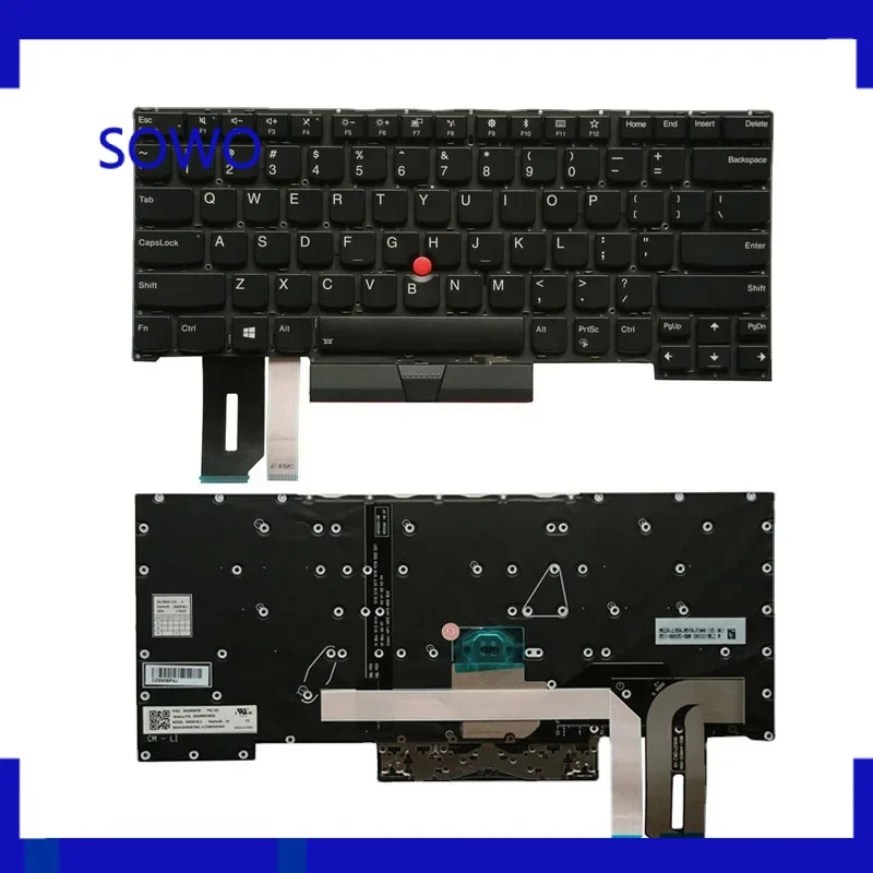 Tastiera Americana Sostitutiva Per Laptop Lenovo Thinkpad T490S T495S T14S P1 X1 Extreme Gen1 Gen2 Senza Cornice