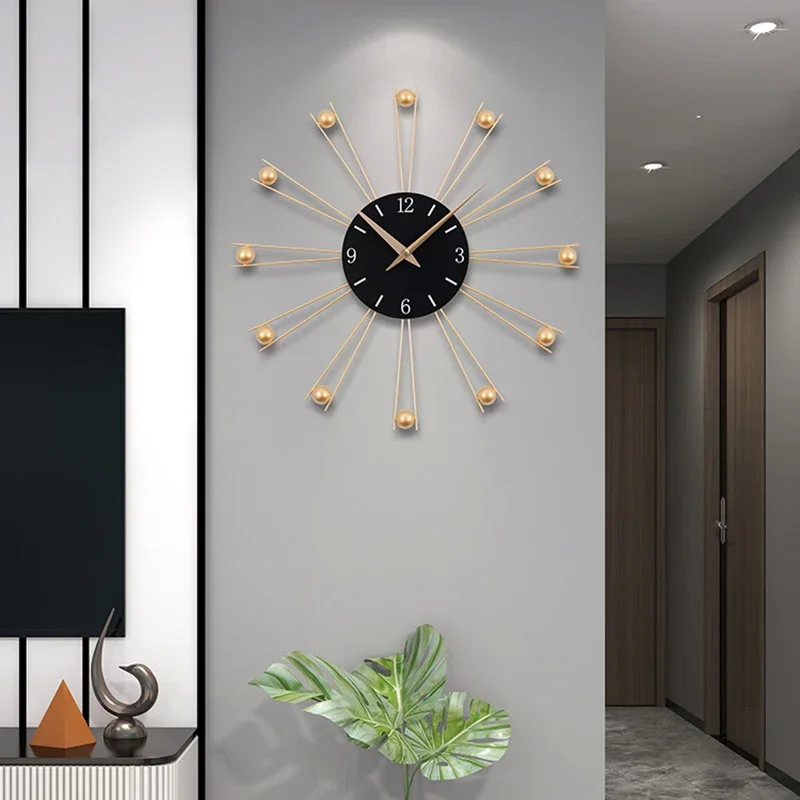 

Round Kitchen Wall Clock Modern Design Luxury Silent 3d Metal Wall Clocks Nordic Creative Reloj De Pared Room Decorarion