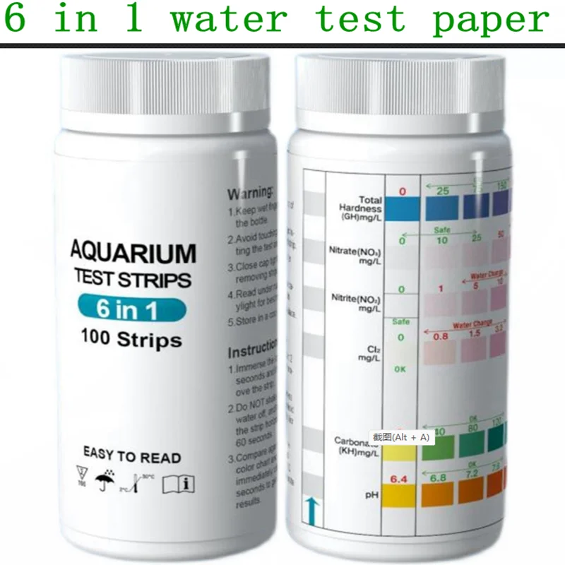6 in 1 pool fish pond fish tank drinking water hot water test paper nitrate nitrite test paper