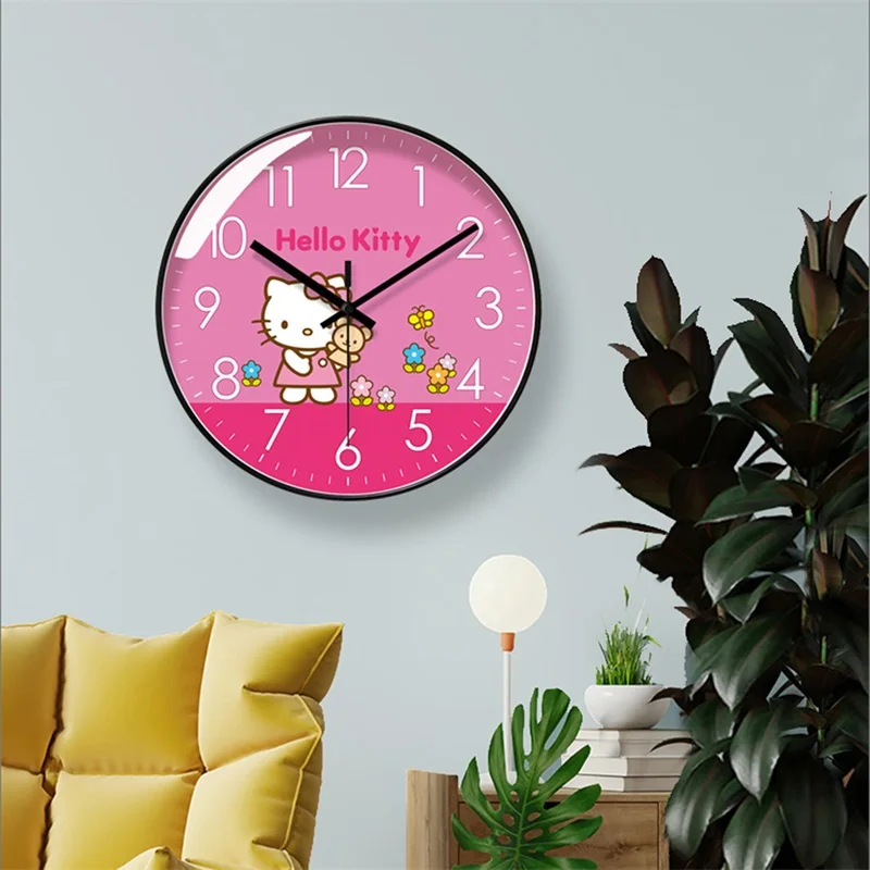 Silent Hello Kitty Kids Wall Clock with Quartz Movement