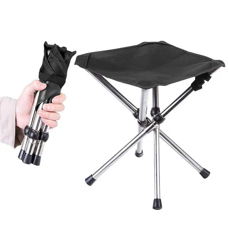 

Portable Folding Chair Foldable Three-Legged Stool Camping Travel Picnic Outdoor Activities Fishing Accessories Leisure Chairs