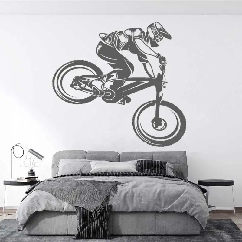 Trick stunt bike-calcomanía de vinilo para pared de bicicleta, deportes  extremos, montaña, motocross, habitación de niño adolescente, dormitorio