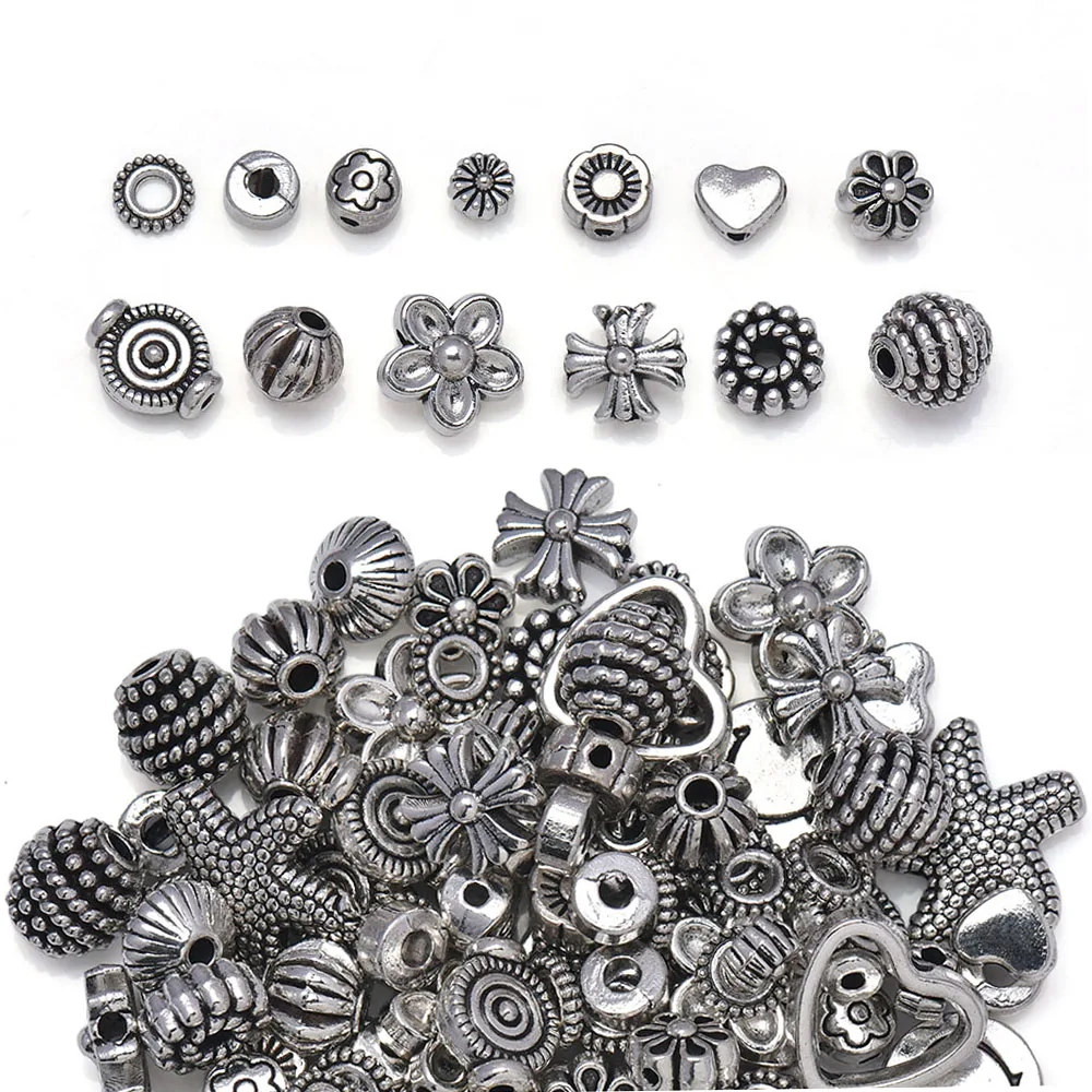 Silver Spacer Beads for Jewelry Making, 20 Pcs 6mm Silver Bali Beads, Shiny  Silver Plated Beads, Spacers for Jewelry 