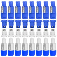 10 ชิ้น Powercon XLR Connector 20A ปลั๊กไฟปลั๊ก NAC3FCA NAC3MPA NAC3FCB 3Pin ชายปลั๊ก XLR อะแดปเตอร์สีฟ้าสีขาว 1