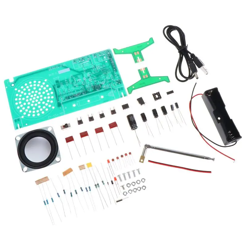 FM 라디오 DIY 전자 키트 65-108MHz DIY 납땜 프로젝트 연습용 조립 세트용 조정 가능한 주파수