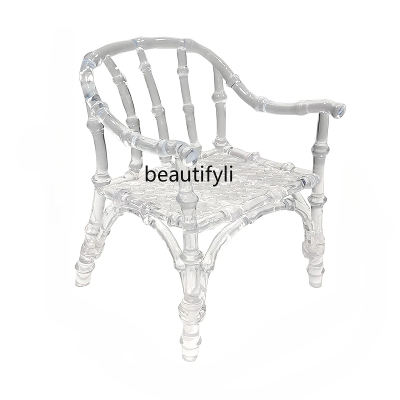 

Modern Light Luxury Transparent Chair Restaurant Hotel Floor Creative Resin Fashion Dining Chair