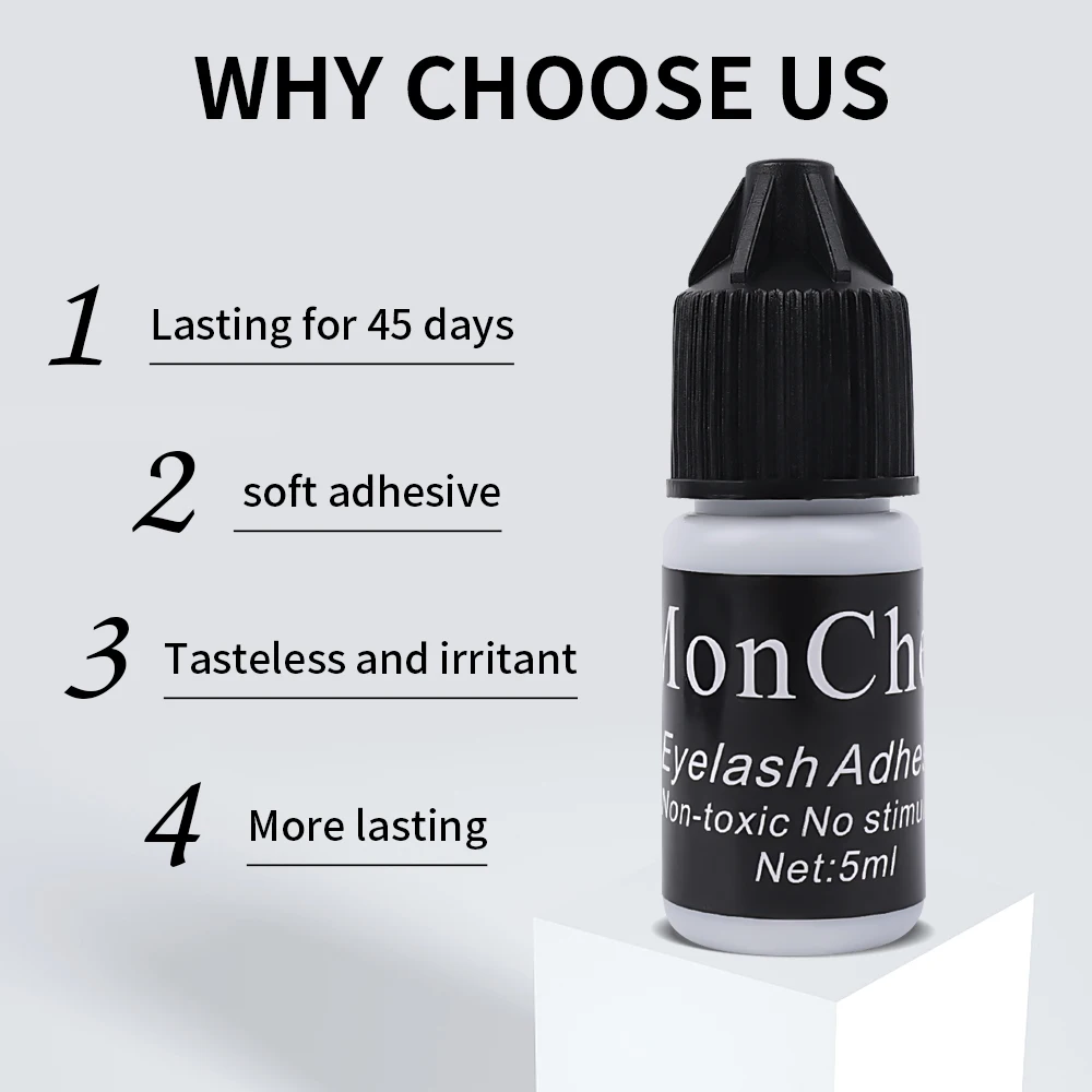 Eyelash Glue 5ml Waterproof Quick Drying Sturdy for Semi-Permanent DIY Grafting Eyelash Extension