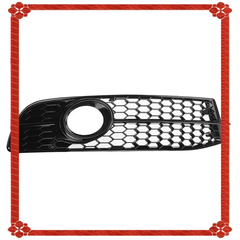 Car Front Bumper Fog Light Lamp Grille Cover Parts Accessories For A6 C6 S-Line 2008-2011 Black 4F0807681Q01C 4F0807681Q02C