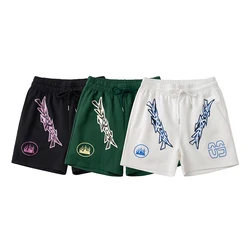 Mesh Flame Letter Print Basketball Shorts Sports Training Summer Quick Drying Men Women Sportpants