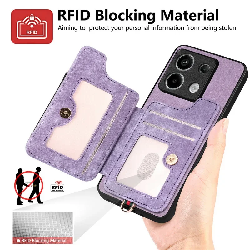 Premium RFID Leather Wallet Case - Elegant Back Cover
