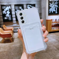 Transparent Shockproof Soft Cover with Clear Card Slot Holder - Galaxy A07 4G (White)