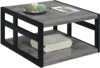 Monterey Square Coffee Table with Shelf, Weathered Gray/Black 4