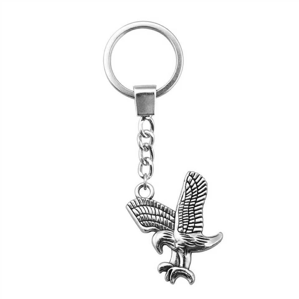 Men Keychain DIY Metal Holder Chain Vintage 2 Colors 31x27mm Eagle