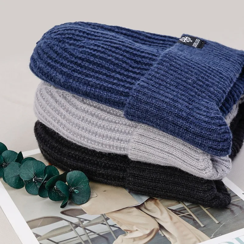Winter Wool Knitted Bomber Hats Earmuffs Integrated Plush Thick Hat Elder Warm Cold-proof Woolen Neckerchief Two-piece Set,winter hat,knitted hat