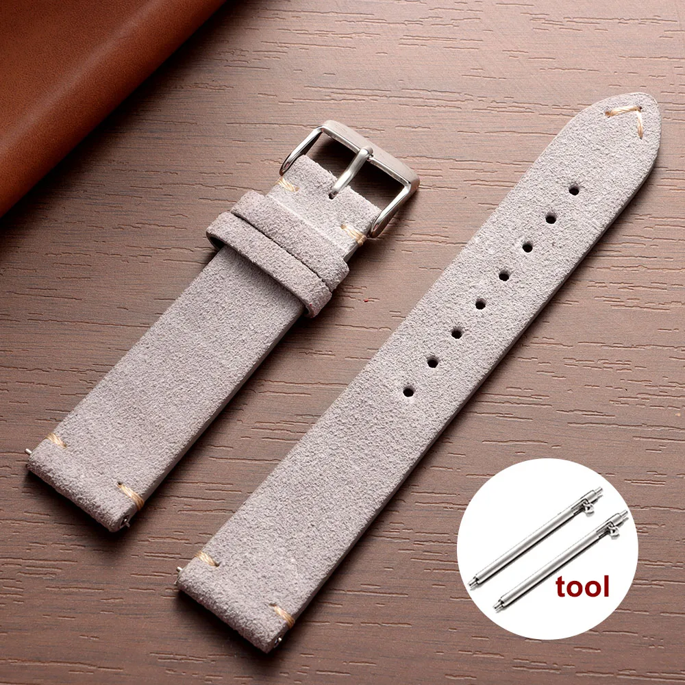 Vintage Red Suede Leather Quick Release Wristband Bracelet