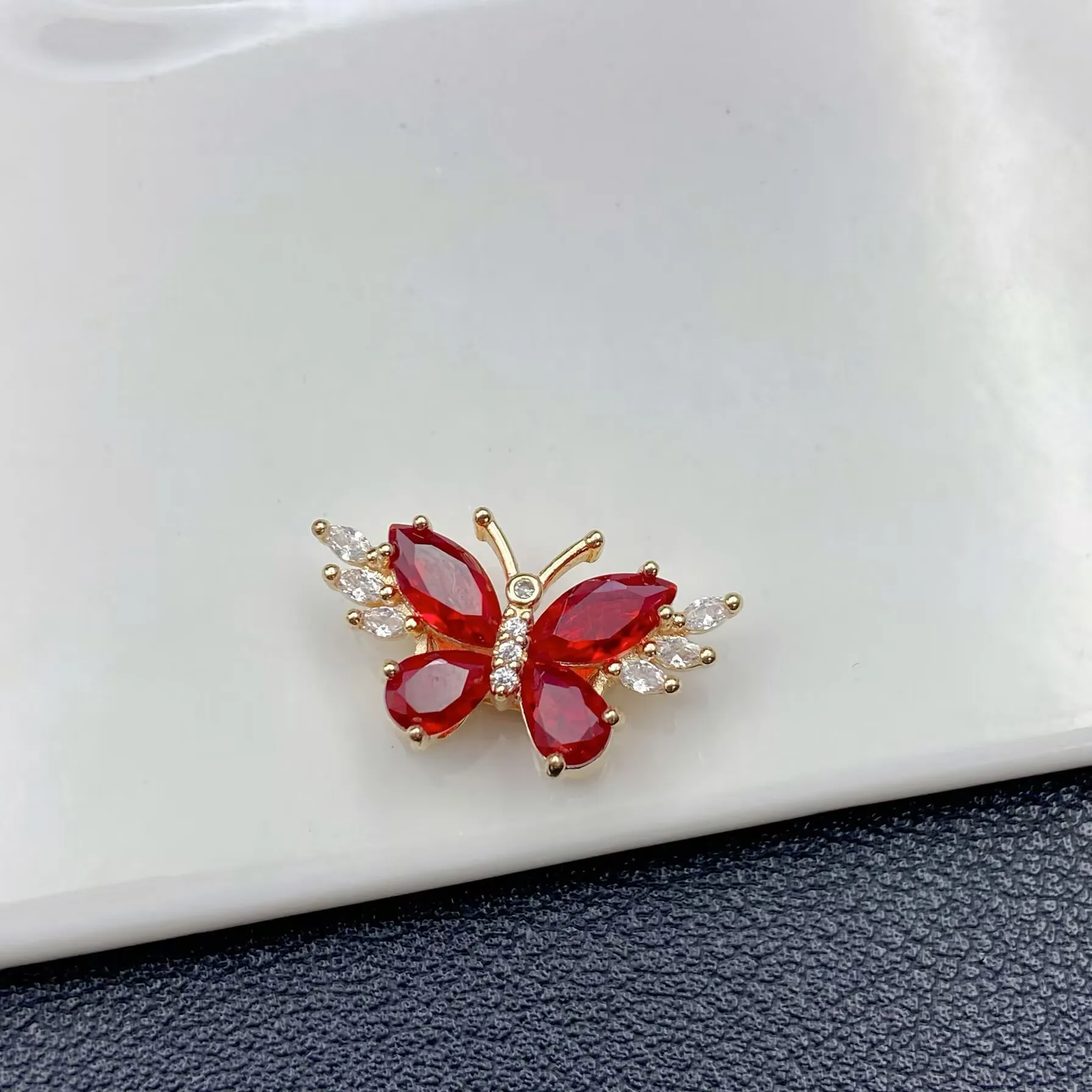 Gold Plated Zircon Butterfly Beaded Bracelet Material - Artistic Retro Chinese Style Jewelry Accessory
