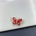 Light gold red zirconium butterfly 1 22 * 12.5mm