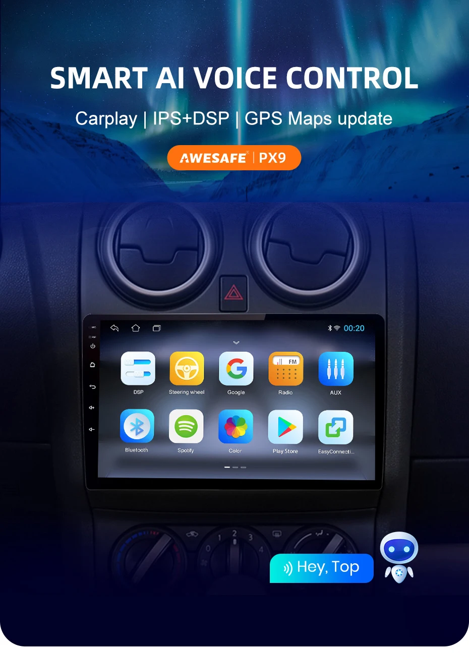 Für Nissan Qashqai J10 2006 2007-2013 Drahtlose CarPlay Apple Android Auto Auto Radio GPS RDS WiFi BT 4G 8 Core Multimedia Stereo – Detail 2