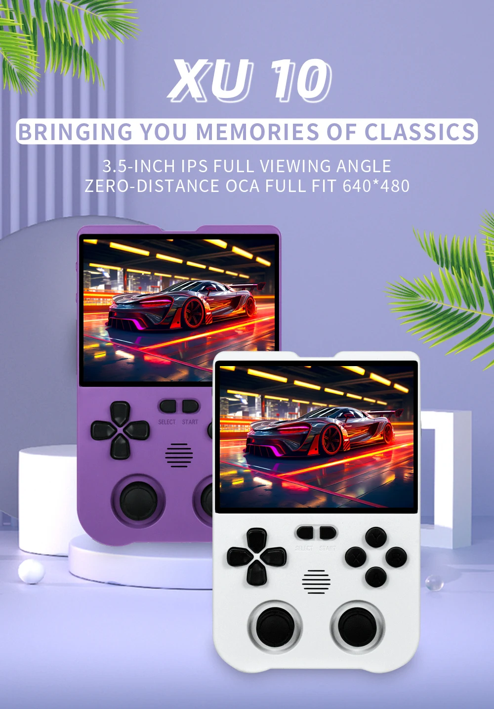 

XU10 Handheld Game Console 64G/128G/256G 3.5 Inch IPS Screen Linux Video Game Player 3000mAh Double Joystick Children's Gift