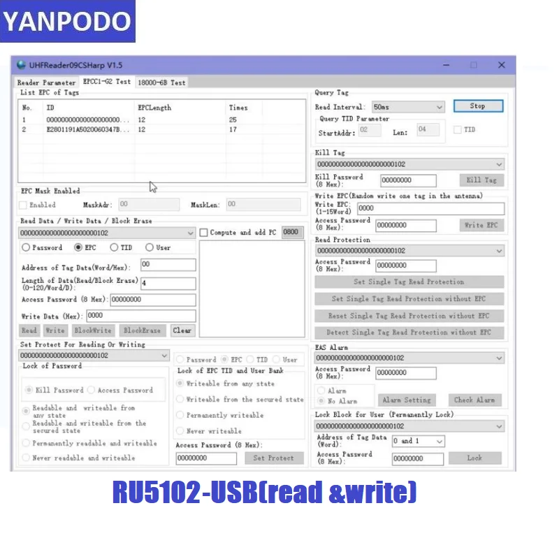 RFID Card Reader Writer ISO18000 6C 6B 860Mhz~960Mhz for Card Copier Cloner
