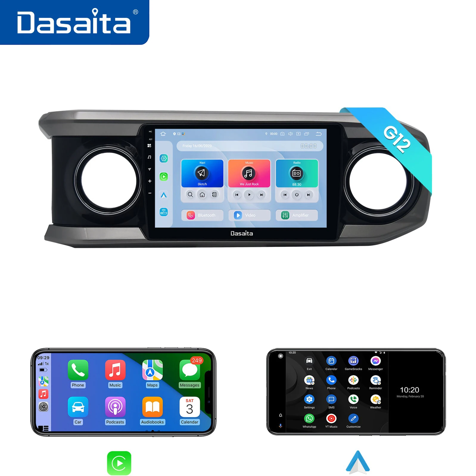 

Dasaita for Toyota Tacoma 2015 2016 2017 2018 2019 2020 2021 2022 Qualcomm 10.2" Carplay Android Auto Car Radio Car Stereo