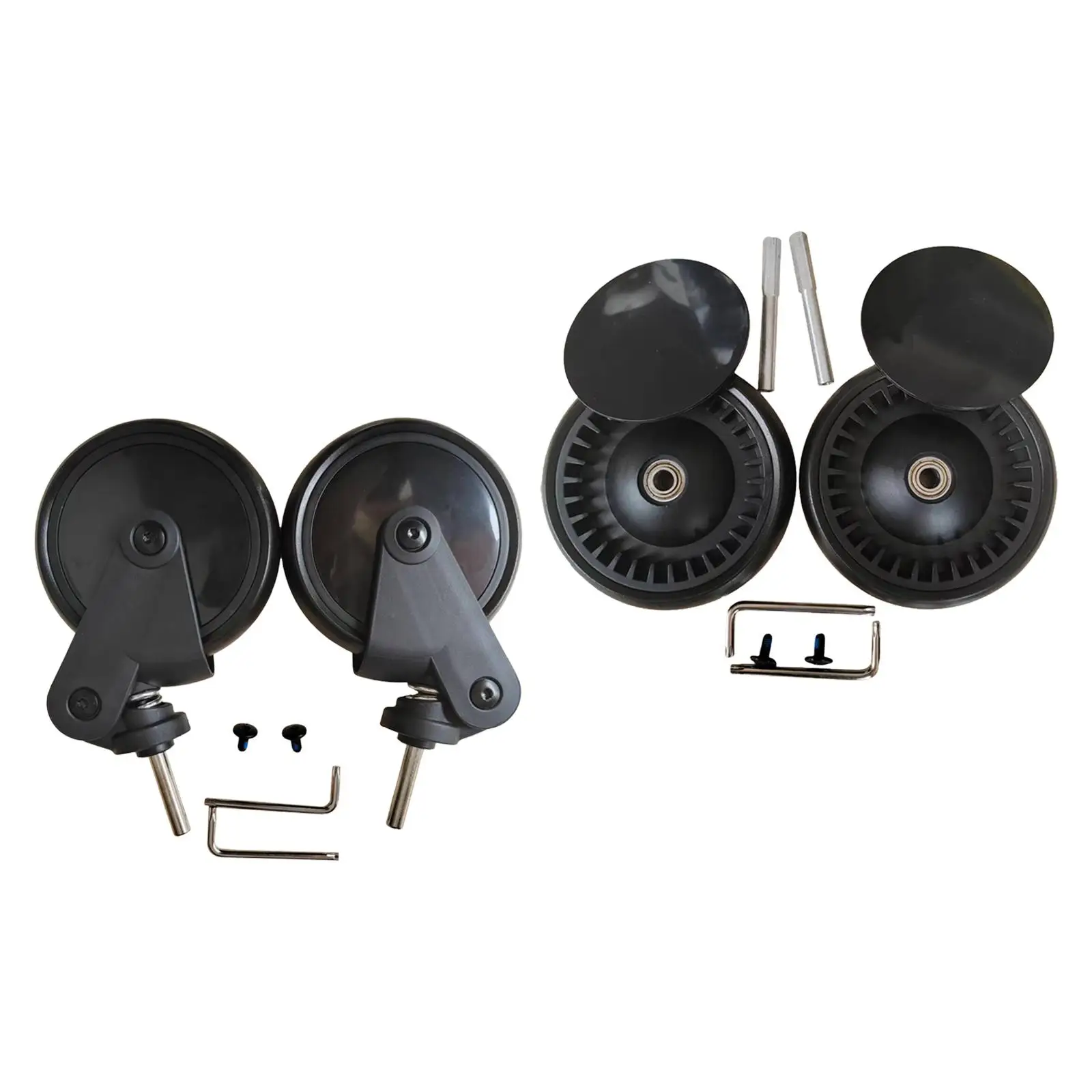 Baby Stroller Wheel Tire Wear Resistant Rubber Pratical Infant Carriage with Wrench, Screws Replace Wheels Accessories Pushchair