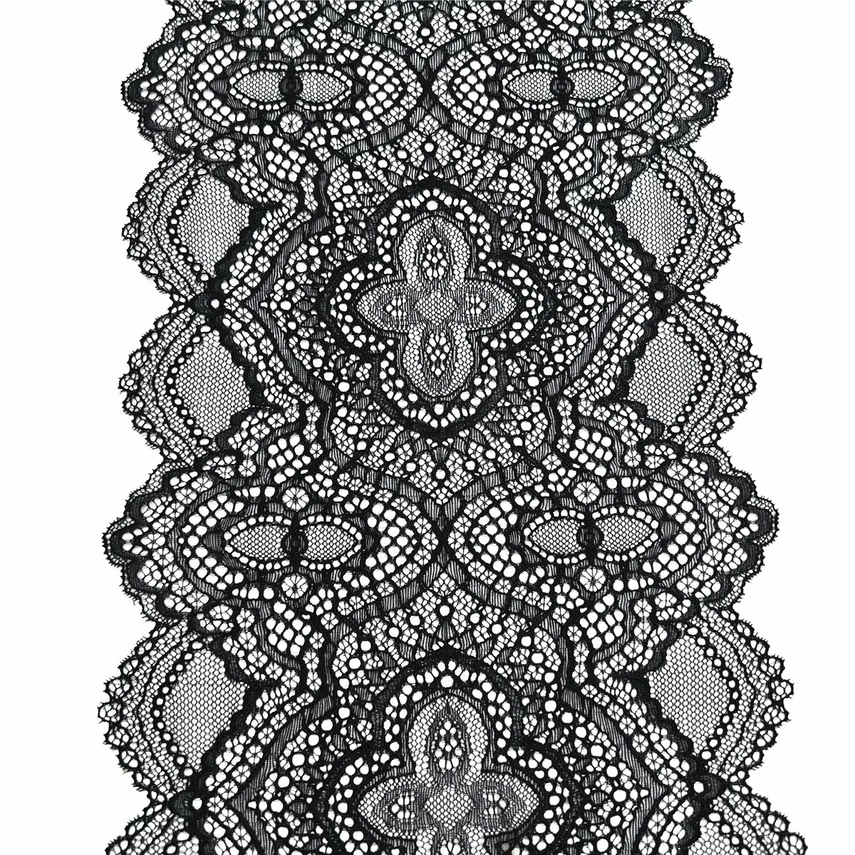 3y/Lot Width 22cm Black Elastic Lace Trim 3