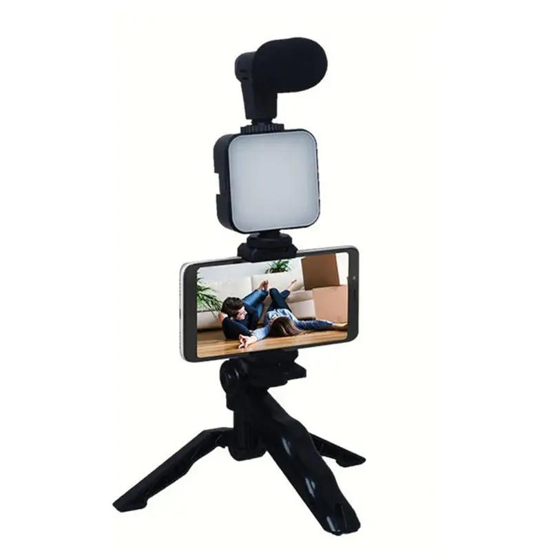 

Smartphone Vlogging Kit For I Phone Androids With Tripod Mini Microphone Starters Vlog Kit For TikToks Live Stream Video Podcast