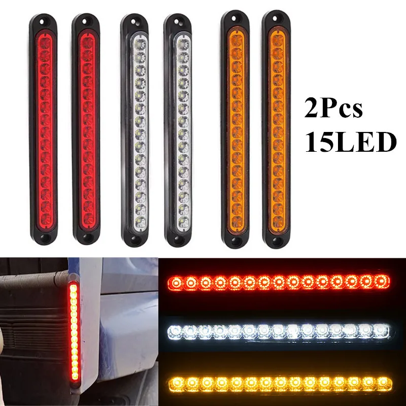 

2X Автомобильная третья стоп-сигнальная панель, ультратонкая задняя парковочная сигнальная лампа для грузовика, стоп-сигнал с высоким креплением, светодиодный универсальная 24 в 12 В