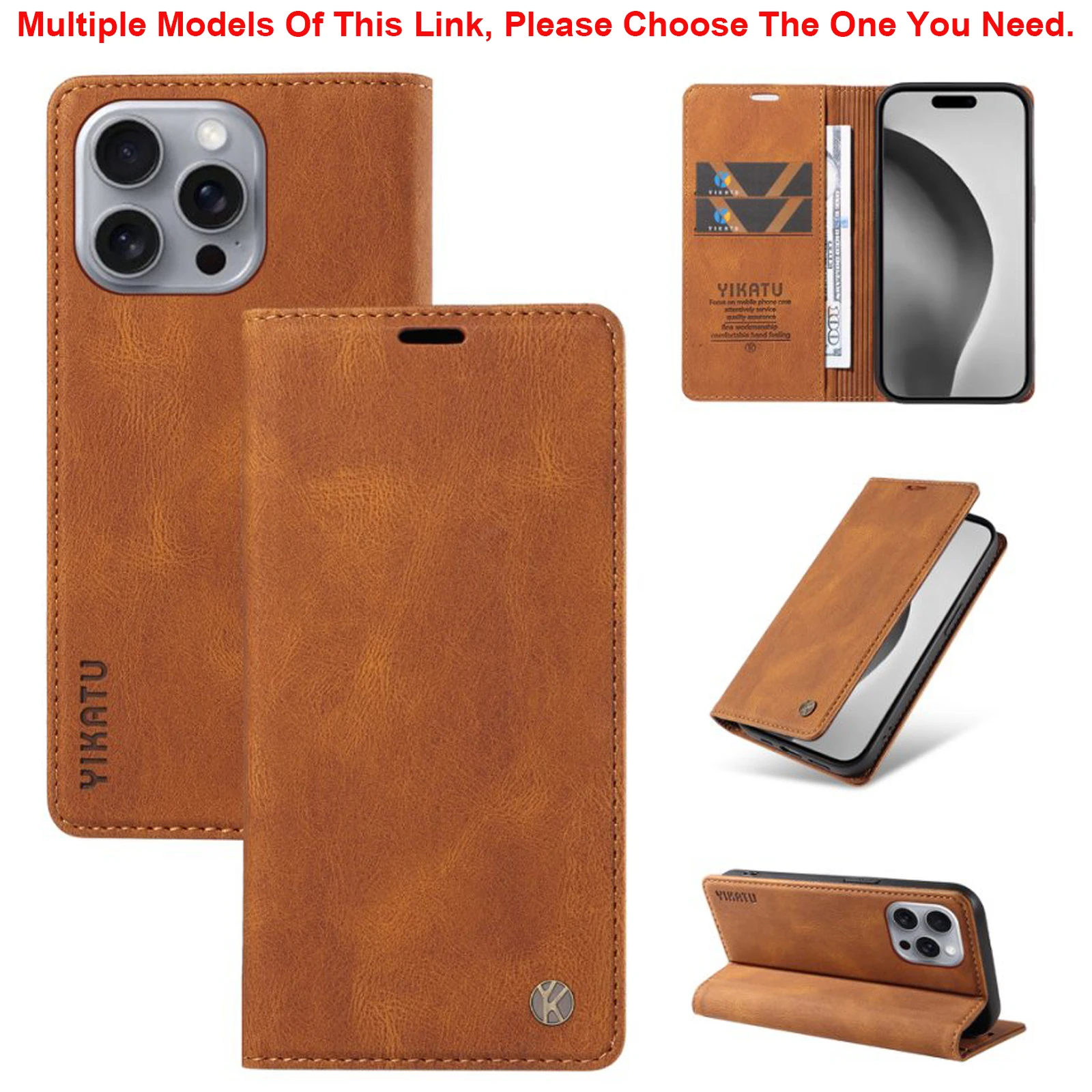Premium Shockproof Leather Wallet Phone Case with Cardholder & Stand Feature