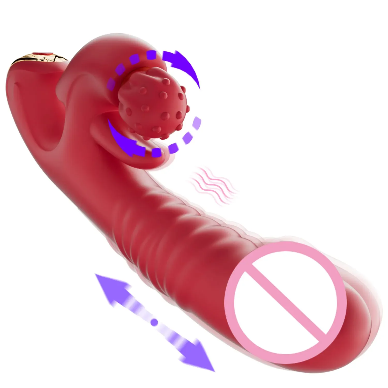 3 in 1 360 °   Rotation Massage Klitoris Vibrator für Frau Zunge Stoßen Teleskop Dildo Weibliche Masturbator Erwachsene Sex Spielzeug
