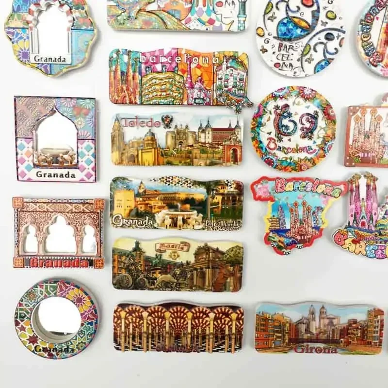 Magnete Frigorifero 3D Barcellona, Spagna | Souvenir Artigianale In Resina, 7x7 Cm, Decorazione Casa E Cucina, Regalo Di Viaggio