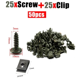 Durable Anti-Rust Metal U-Type Clip with Screw Fastener (50pcs set)