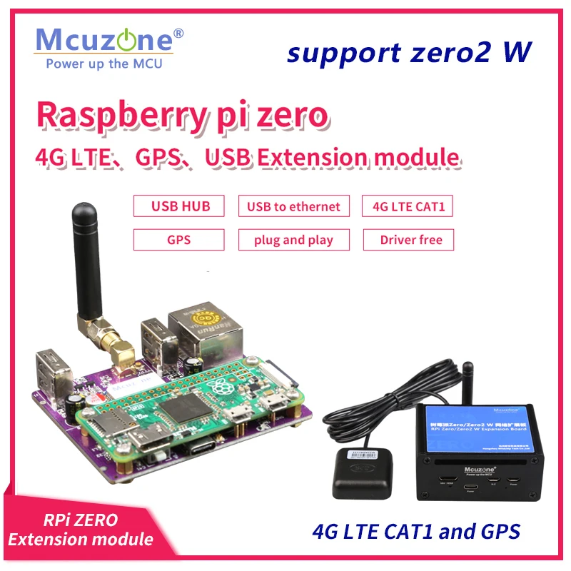Raspberry Pi Zero 4G Lte 、 Gps 、 Scheda Di Estensione Usb Hub Usb/Usb A Ethernet,Gps/Cat1,Driver Gratuito/Plug And Play, Custodia Openwrt