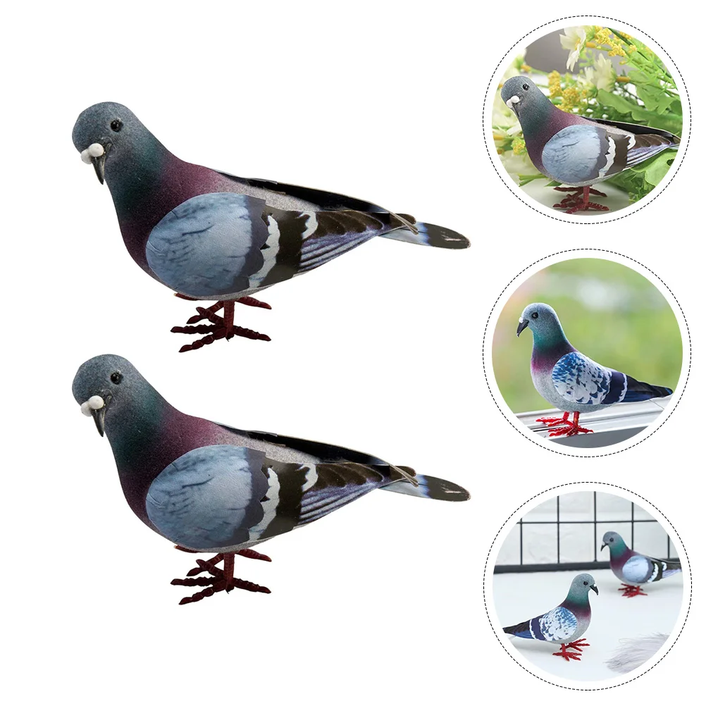 

2pcs Simulated Foams Pigeons Realistic Pigeons Home Decoration Garden Ornaments