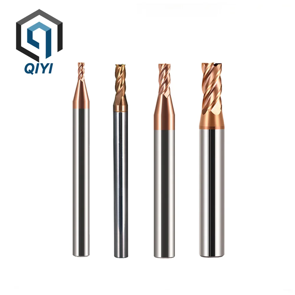 

HRC55 CNC Cutter Tools 4 Flute Decimal Point End Mill D1.1-D5.9mm Carbide Tungsten Steel Milling Cutter 4 6 Shank Milling Cutter