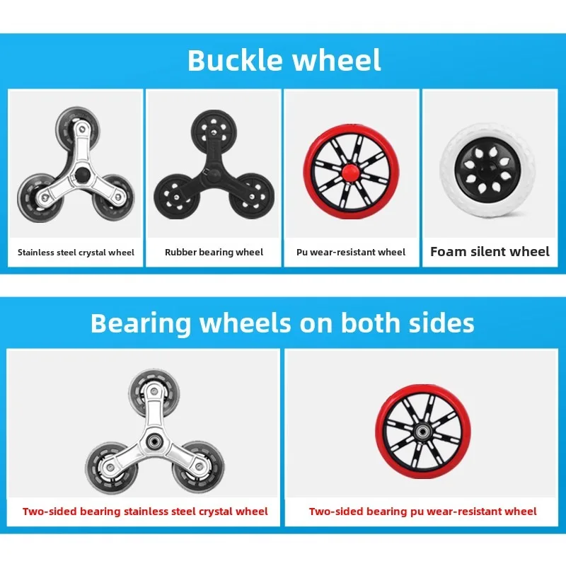 Shopping Cart Wheels Silent Stainless Steel Rubber